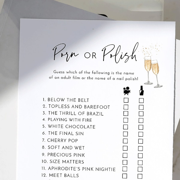 Naughty Bridal Shower Games Etsy