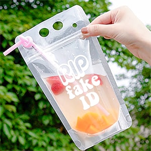 RIP Fake ID 21st Birthday Party Drink Pouches | Finally 21 Drink Pouch | Vegas Birthday Party Ideas | 21 Birthday Drink Pouch w/ Straw