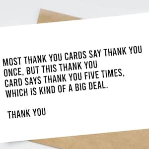 Funny Thank You Card, Thank You Notes, Funny Thank You Cards, Thanks You Note Cards