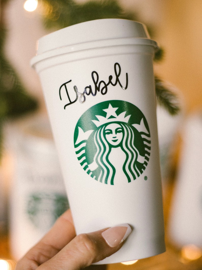 BPA Free Plastic Starbucks Cup Personalized Hot Cups With Name Etsy
