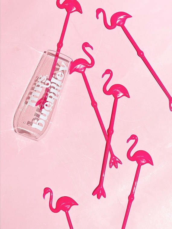 Pack of 6 | Pink Flamingo Stirrer Sticks Last Flamingle Tropical Party Theme Island Last Splash Bachelorette Party Decor Stir Sticks Il_570xn