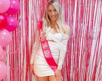 Hot Pink Bachelorette Party Bride Sash | Bachelorette Party Theme | Bride to Be Barbie Inspired Bridal Sash Hot Pink Themed Party