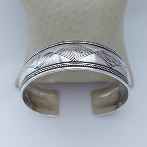 Tuareg Bracelet Moroccan Silver Cuff Bangle Handmade Tribal Carved Bohemian Berber African Touareg Boho Gift Hyppy Sterling Open Adjustable