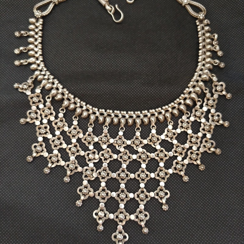 Rajasthani Tribal Choker Silver Necklace By Origen Imports main image 1