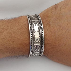 Tuareg Berber Silver Cuff: Handmade Moroccan Tribal Bracelet