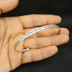 Tuareg Armband Silber Marokkanisch Armreif Handgemacht Tribal Geschnitzt Boho Berber Tuareg Boho Geschenk Hyppy Sterling offen verstellbar