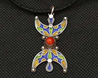 Pendentif AUM argenté et pierres - Amazonia Bijoux