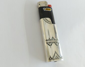 Étui à briquets portugais en filigrane : BIC Classic, argent sterling