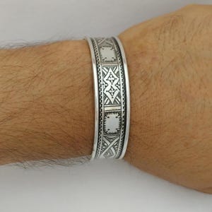 Tuareg Berber Silver Cuff: Handmade Moroccan Tribal Bracelet