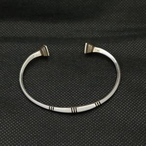 Tuareg Bracelet Moroccan Silver Ebony Cuff Bangle Handmade Tribal Carved Wood Berber Africa Touareg Boho Gift Hyppy Sterling Open Adjustable
