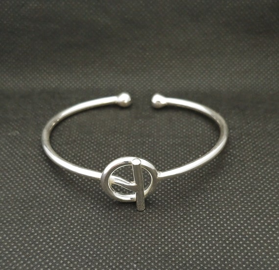 Sterling Silver Bracelet Cuff Bangle: Handmade Ci… - image 10