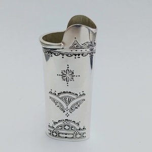 Lighter Case Mini Bic Sterling Silver Super Rare Unique Antique Cover VTG Holder Vintage Handmade Gift