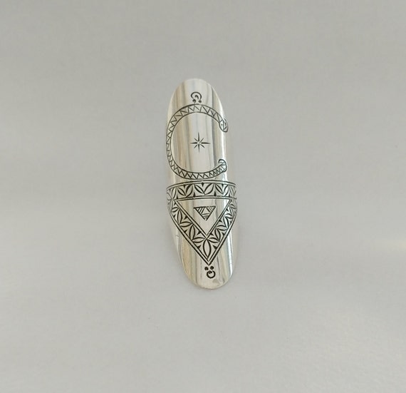 モロッコリング シルバー ハンドメイド トゥアレグリング ロングエン