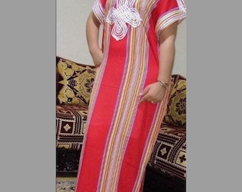 Moroccan Kaftan Gandoura Women, Berber Caftan for Women, Handmade Dress, Bohemian Clothes, Multicolor, Multisize