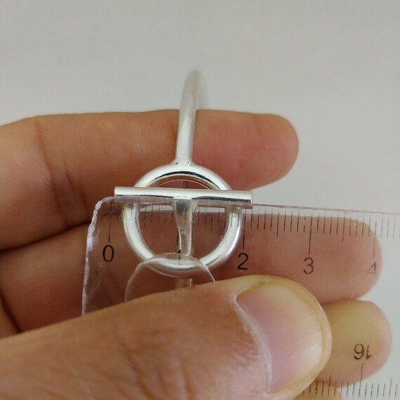 Sterling Silver Bracelet Cuff Bangle: Handmade Ci… - image 4