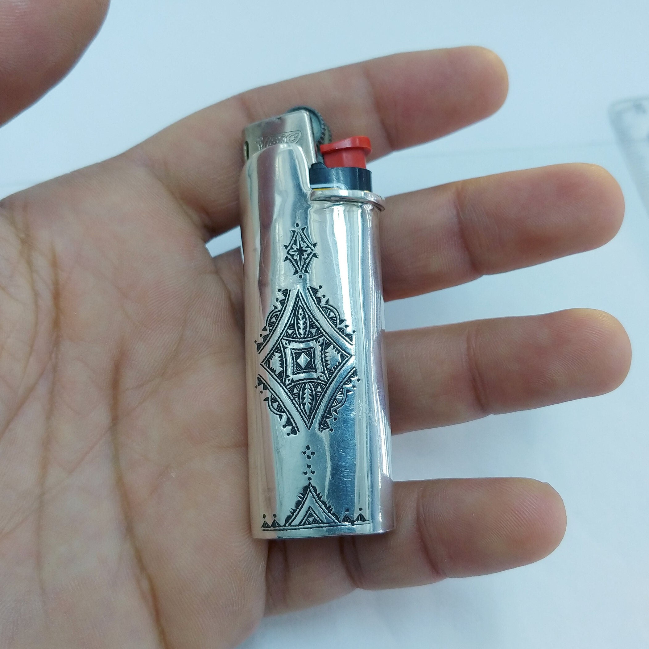 Lighter Case Mini Bic Sterling Silver Super Rare Unique