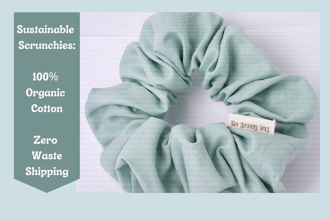 Organic Scrunchies Handmade Blue Jadeite 100% OEKO-TEX Cotton - Etsy