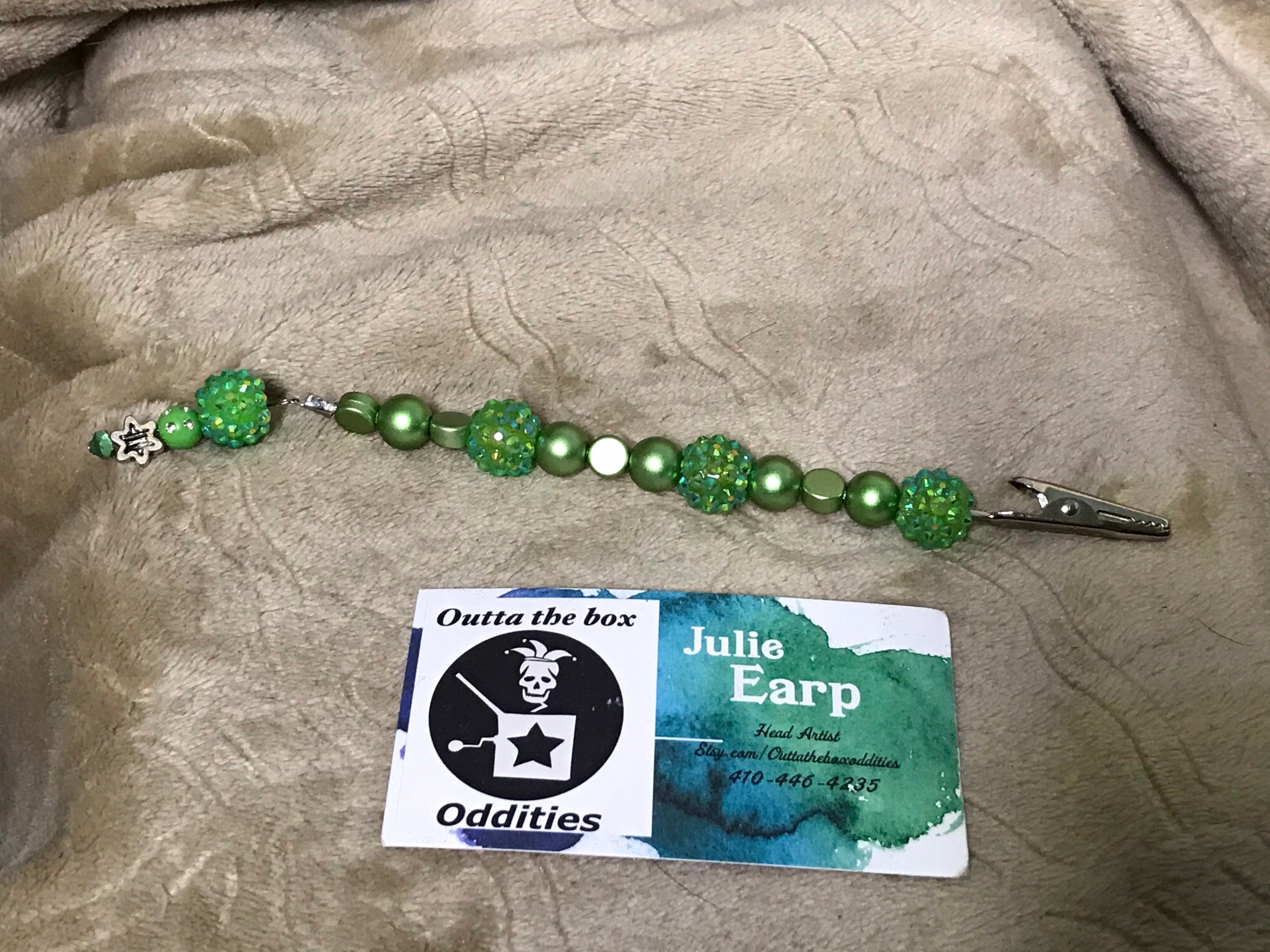 Peridot colored beaded roach clip wand 420 gifts smoking Etsy