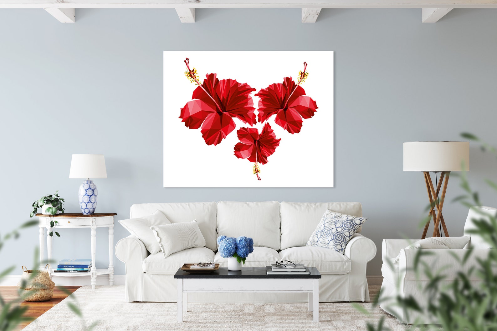 Red Flowers Flowers Wall Art Digital Wall Art Print Set of Etsy