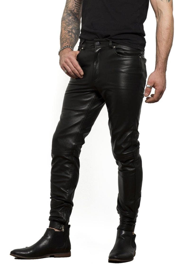 Men's Genuine Leather Pants Lamb Skin Soft Leather Pants Etsy