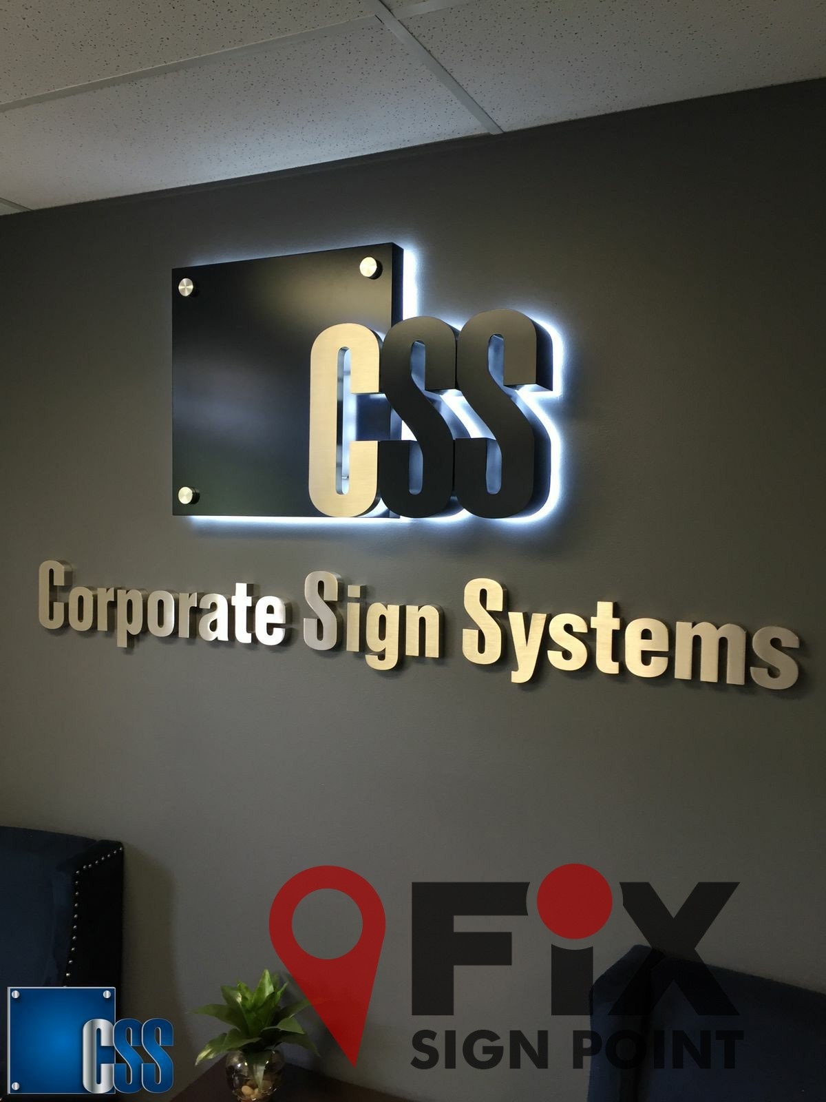 Custom Indoor Lobby Sign Backlit Office Decor Office Sign Etsy