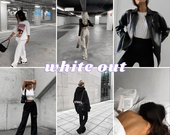 WHITE OUT (influencer preset), white background preset, white wall preset, influencer filter