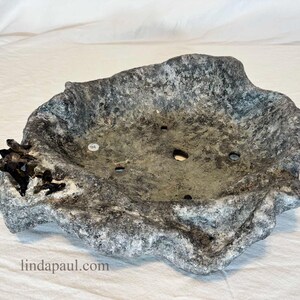 Smoky Quartz granite color Large Deep Bonsai Pot handmade by Colorado artist Linda Paul