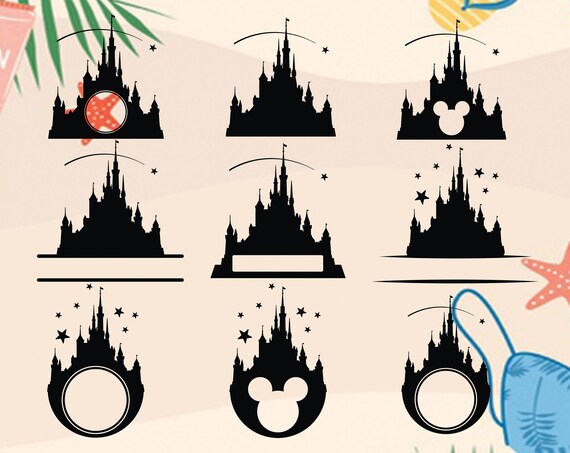 Disney Castle bundle svg dxf png Disney Castle monogram | Etsy