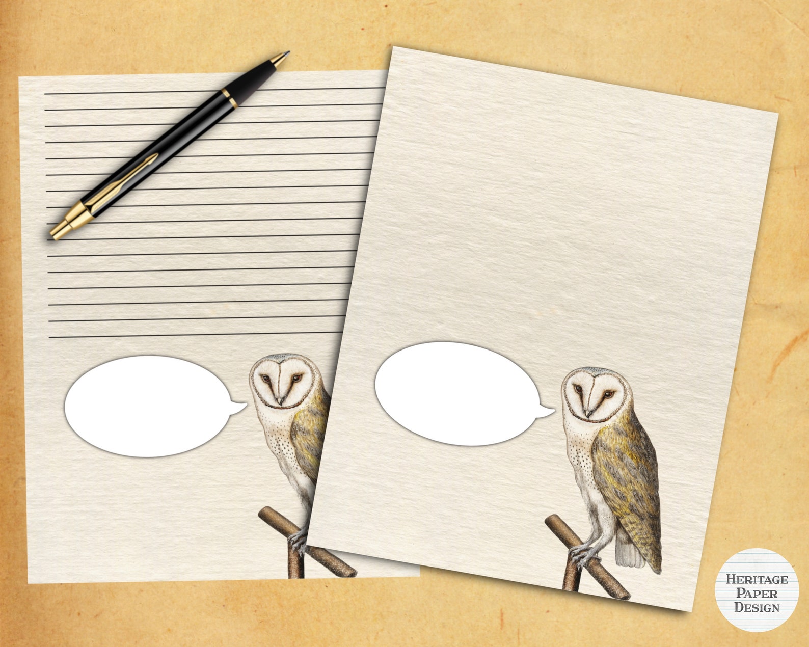 Cute Owl Stationery | Printable Writing Paper (digital Download) - Etsy