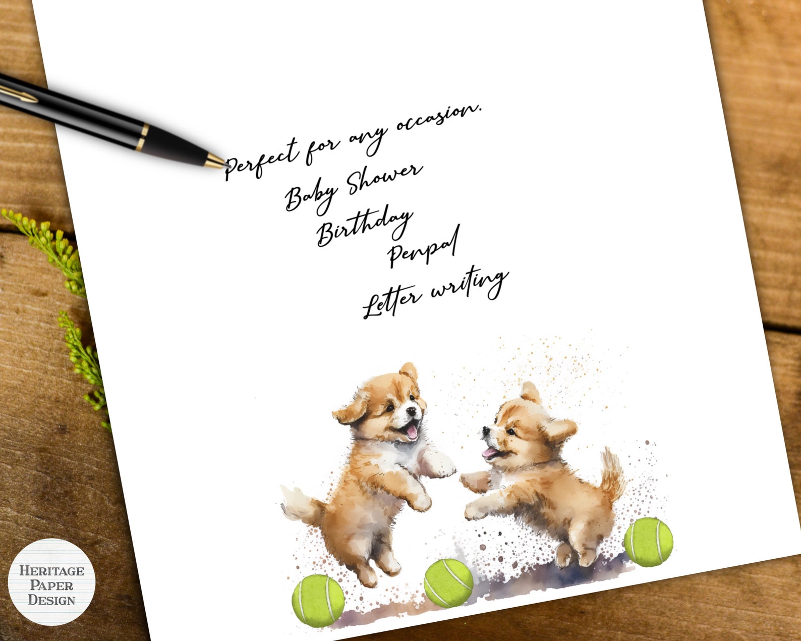 Editable Corgi Notes Corgi Puppies - Printable Stationery | Print Easily at Home | Perfect ...