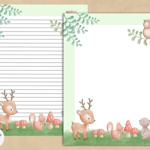 Woodland Animals Printable Stationery | Print easily at home | Perfect for Penpal / Letter Writing / Notepaper | Cute Forest Creatures