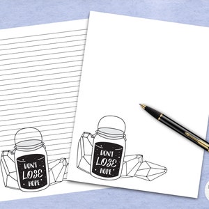 Positives Glas druckbares Briefpapier #5 - Don't Lose Hope / Digitales Notizpapier / Sofortiger Download / GoodNotes / Niedliches Notizpapier Brieffreundschaft
