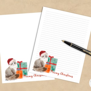 Cancelleria stampabile gatto di Natale Meowy / Carta per appunti digitale / Download istantaneo / GoodNotes / Carta per appunti di Natale / Gattino carino