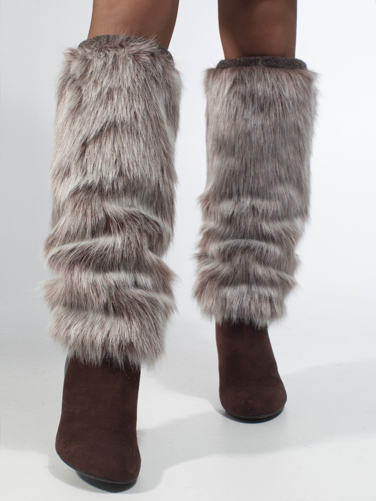 Faux Fur Leg Warmers Boot Covers Boot Socks Furry Leg Etsy
