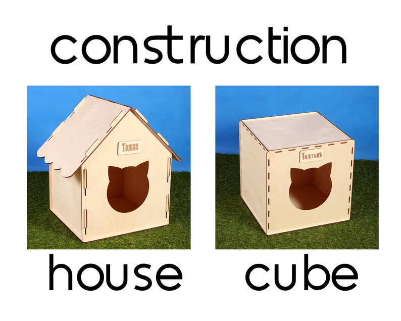 Huis voor een kat of hond met kussen. Indoor Pet huis met een | Etsy