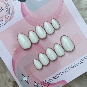 White and Rose Gold Press On Nails | fake nails | false nails | glue on nails | stick on nails