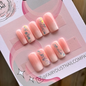 Pink Glitter Shards Press On Nails | stick on nails | fake nails | false nails | glue on nails