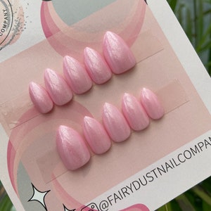 Pink Press On Nails | stick on nails | false nails | glue on nails | press on nails | press ons |  Sparkle Glitter