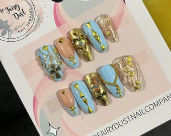 Gothic Cherub Baroque Press On Nails | fake nails | false nails | glue on nails | stick on nails |