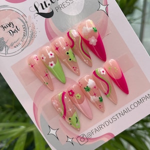 Cute Frog Mix and Match Press On Nails | fake nails | false nails | glue on nails | stick on nails