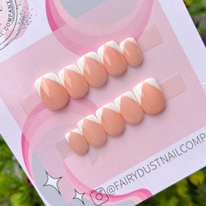 Inverted French Manicure Press On Nails | glue on nails | stick on nails | fake nails | false nails