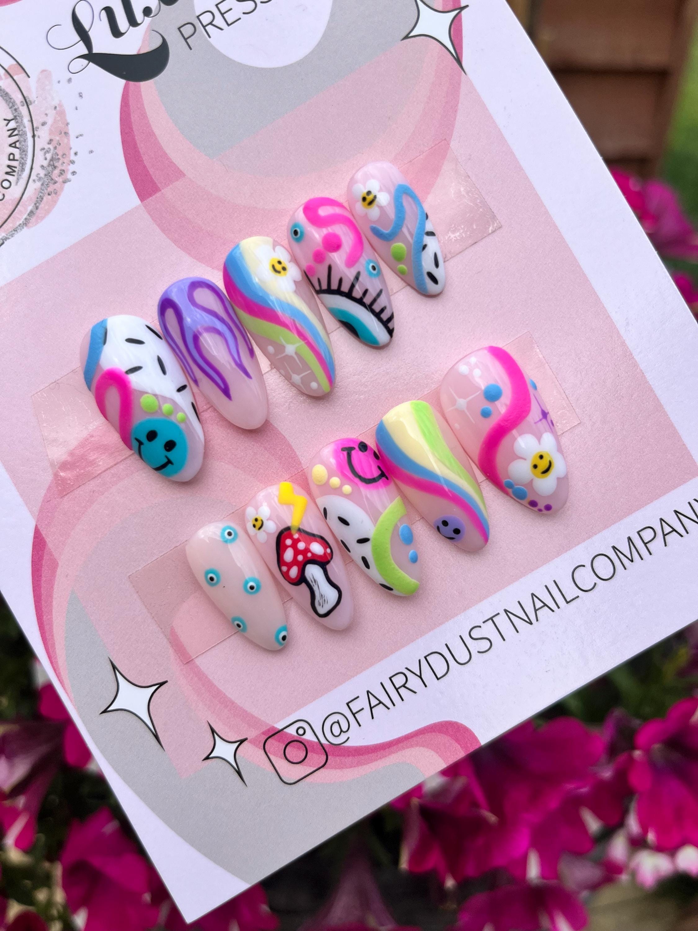 Mix and Match Quirky Summer Nails | Fake Nails | False Nails
