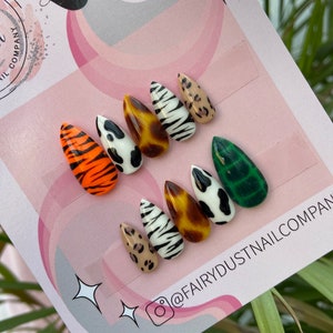 Animal Print Press On Nails | fake nails | false nails | glue on nails | fake nails | stick on nails
