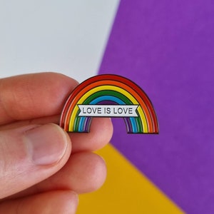 Love Is Love, Rainbow Hard Enamel Pin | LGBTQ Badges, Queer Badges, Gay Lapels | Gifts for LGBT