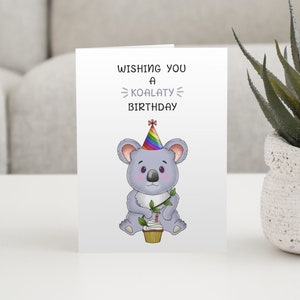 Koala Bear Quality Birthday Card | Personalised Message Koala Cards  | Gift Koala Lovers, Australian Birthday Card