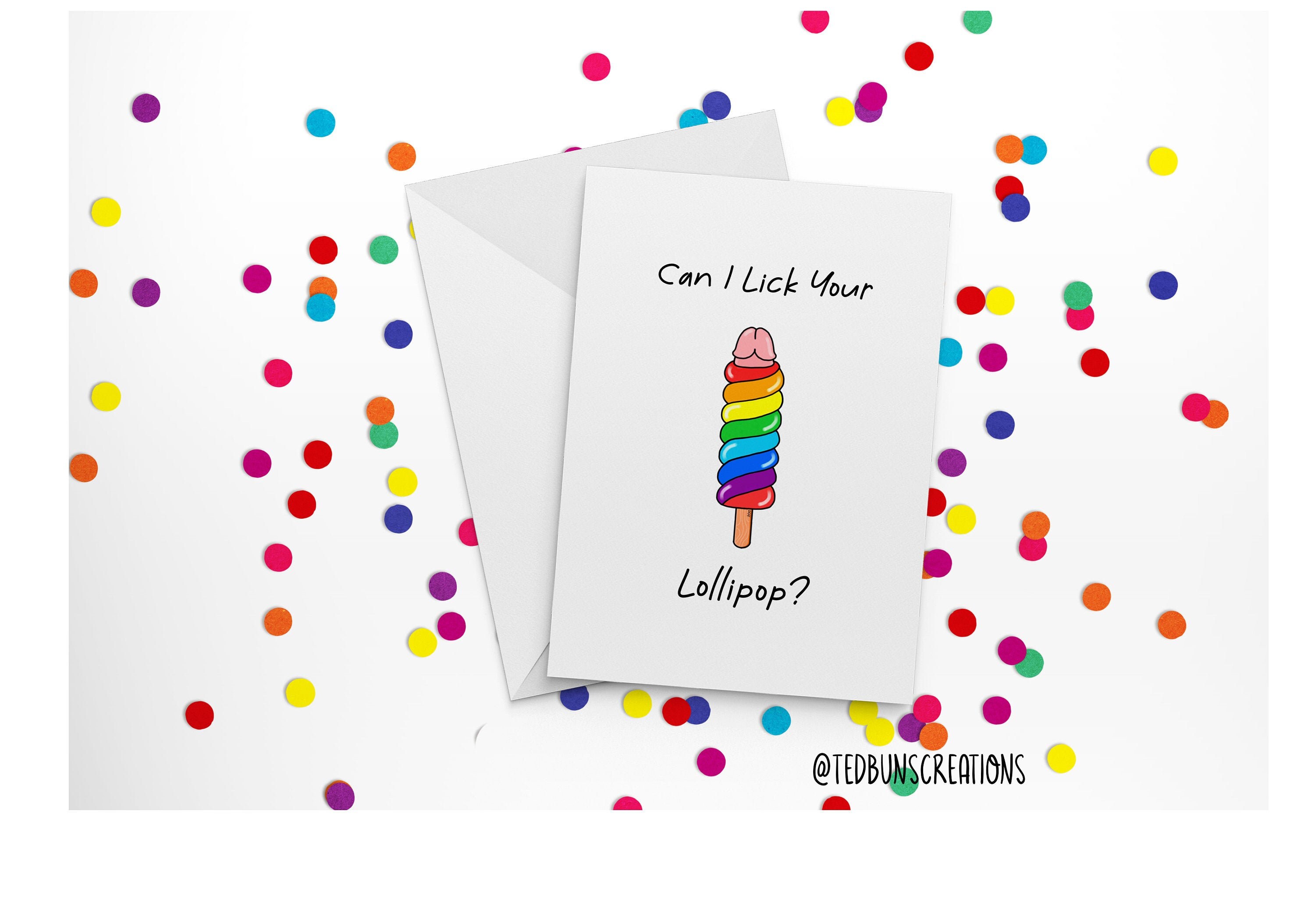 Penis Lollipop Funny Dirty Birthday Card Dick Card for Him | Etsy