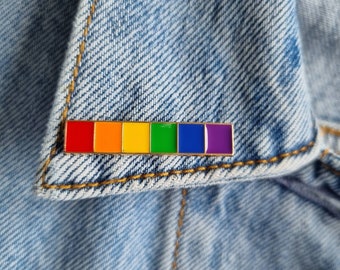 Regenbogen Bar Emaille Pin | Gay Pride Abzeichen, LGBT Regenbogen Revers