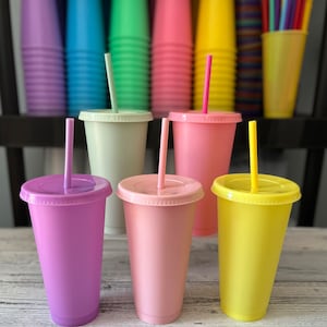 Pastel Colors Reusable Cups 24 oz Set of 5