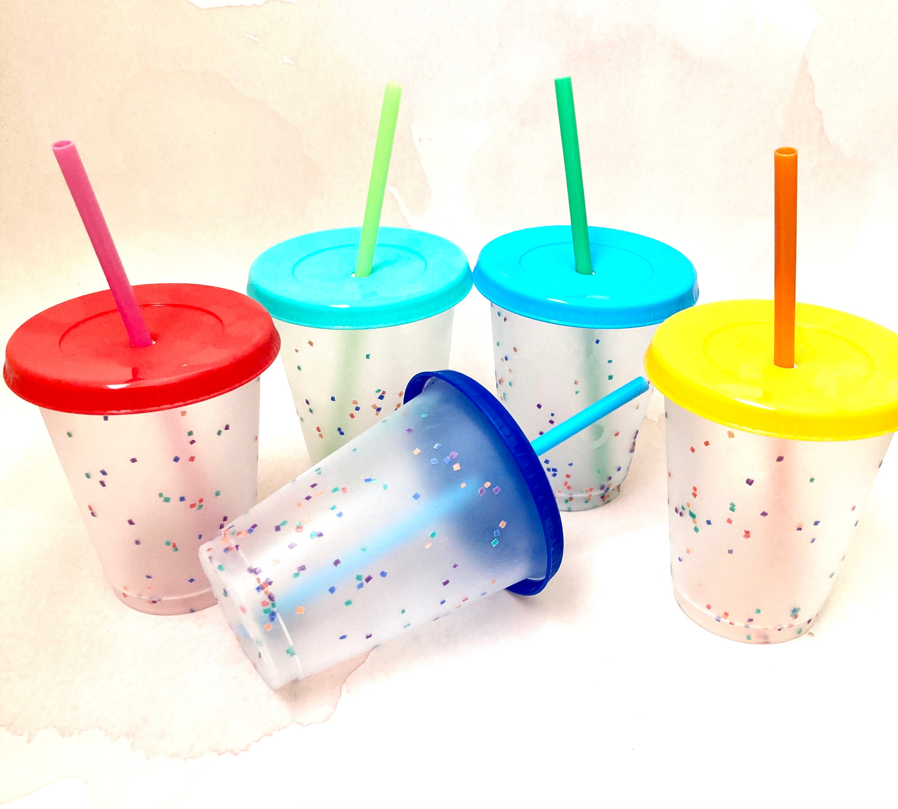 16oz Confetti mini cup l set of 5 cups l confetti cold cup l Etsy