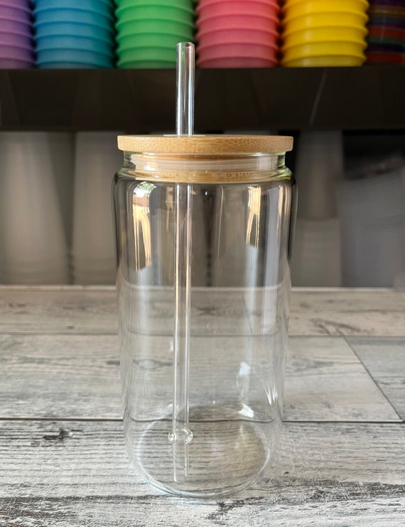 Glass Cup with Straw - Transparent - Golden Stars - ApolloBox